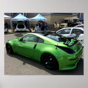 Gröna Nissan 350Z på ändrade medborgare 2015. Poster