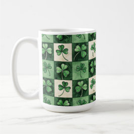 GRÖNA NYANSER IRLÄNDSK KELTISK SHAMROCKS KAFFEMUGG