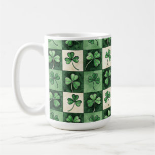 GRÖNA NYANSER IRLÄNDSK KELTISK SHAMROCKS KAFFEMUGG