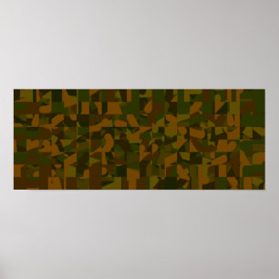 Gröna och bruna Camo, abstrakt modell Poster