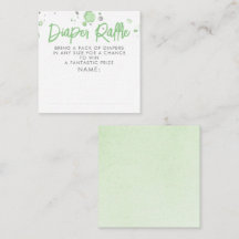 Gröna och grå blöjautflygning Baby Shower Biljette