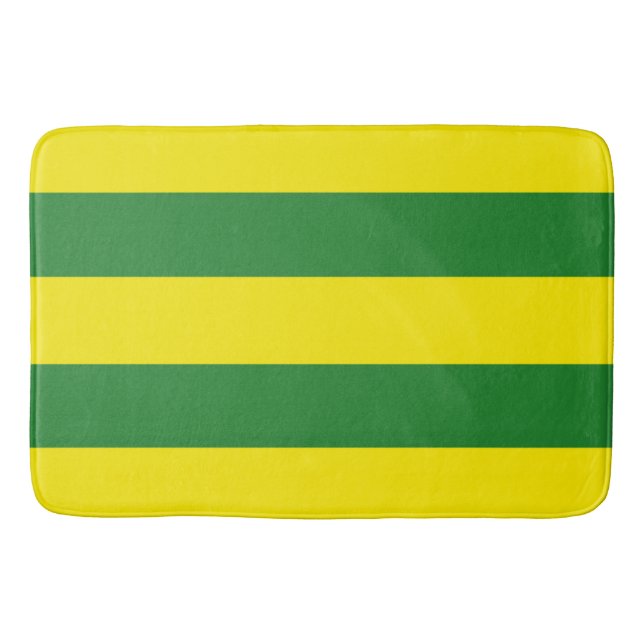 Gröna och gula ränder badrumsmatta (Framsidan)