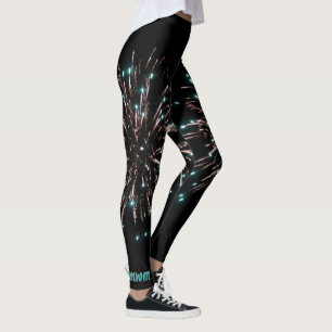 Gröna och guld- independence dayfyrverkerier leggings