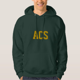 Gröna och gyllene skol färger med bokstäver hoodie