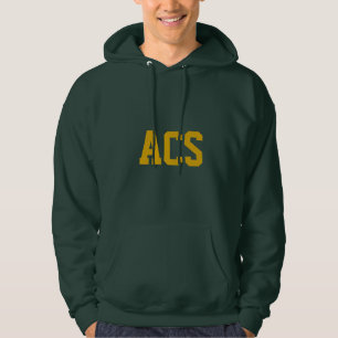 Gröna och gyllene skol färger med bokstäver hoodie