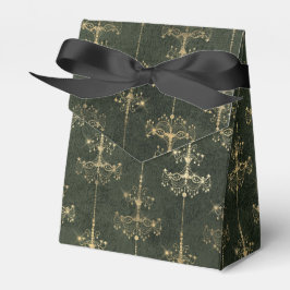 Gröna och gyllene vintage ljuskronor presentaskar