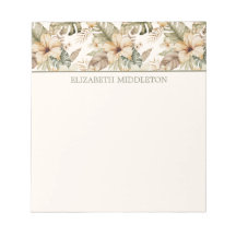 Gröna och krämfärgade akvarell tropiska blommor