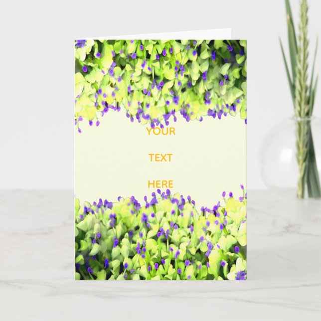 gröna och lila blommor kort (Framsida)