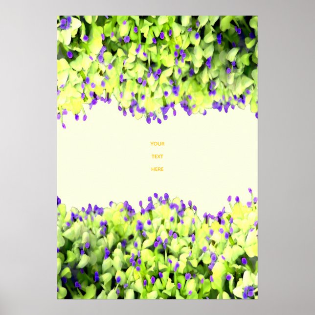 gröna och lila blomningar poster (Framsidan)