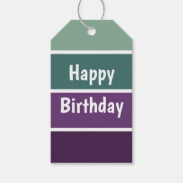 Gröna Och Lila Ränder Presentetikett