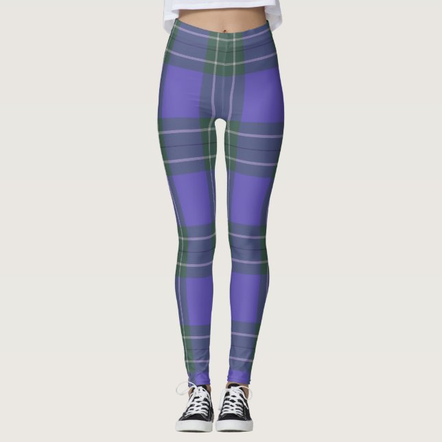 Gröna och lila rutiga leggings (Framsida)