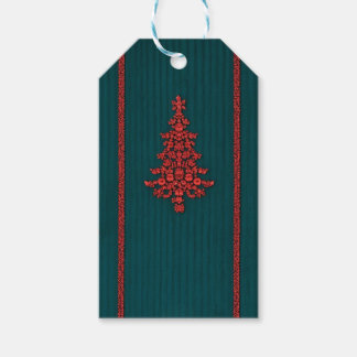 Gröna och röda kristallgranar presentetikett