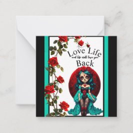 Gröna och röda rosor Sockerkallar Anteckningskort