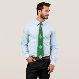 Gröna och Röda Snöflingor Jul Slips