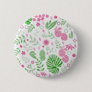 Gröna och rosa blad och blommor knapp