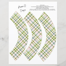 GRÖNA OCH ROSA RANDIGA CUPCAKE-ETIKETTER