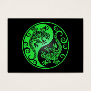 Gröna och svart Yin Yang Geckos Visitkort