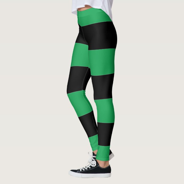 Gröna och svarta ränder leggings (Vänster)