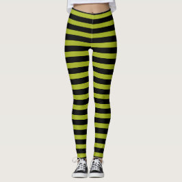 Gröna och svarta randiga häxleggings leggings