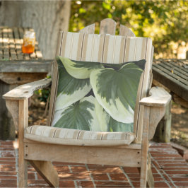 Gröna och vita brokiga Hosta blad Kudde