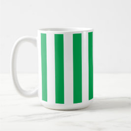Gröna och vita cabana-ränder kaffemugg