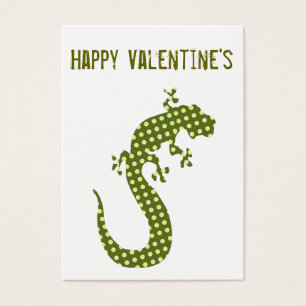 Gröna ödlavalentin Minicard Visitkort