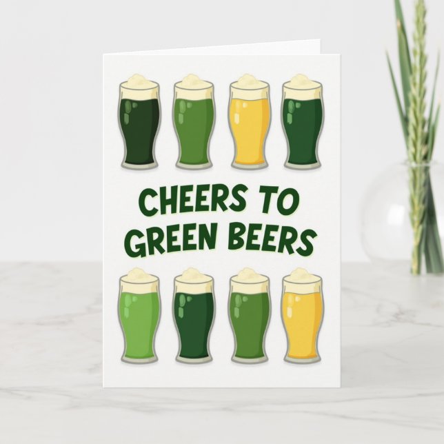 Gröna ölkort för Cheers Kort (Framsida)