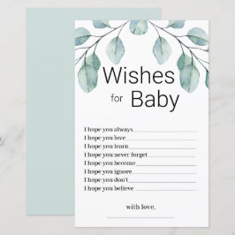 Gröna önskningar för baby shower-spel