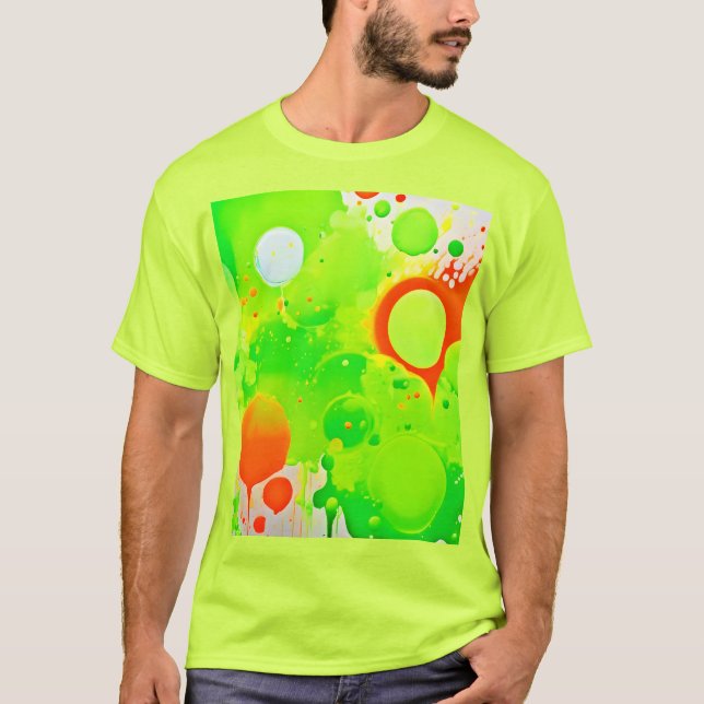 Gröna & Orange Nyanser T Shirt (Framsida)