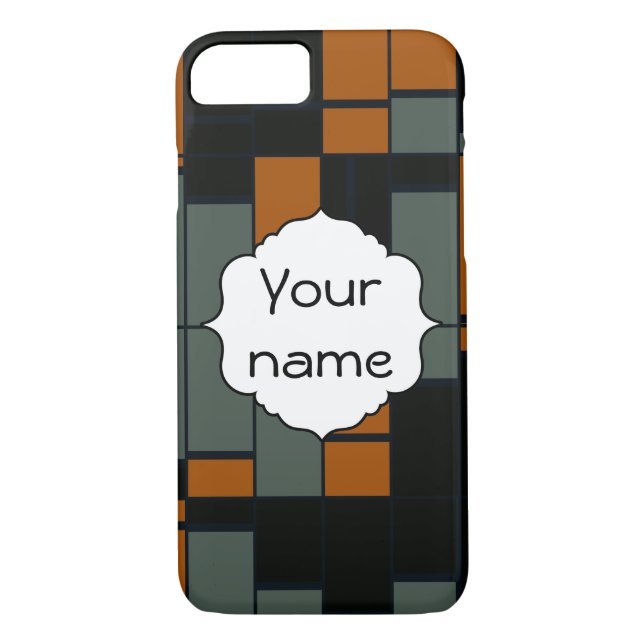 Gröna orange rektanglar Case-Mate iPhone skal (Baksida)