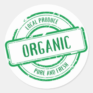 Gröna Organiska Klassiska Rundsticker Runt Klistermärke