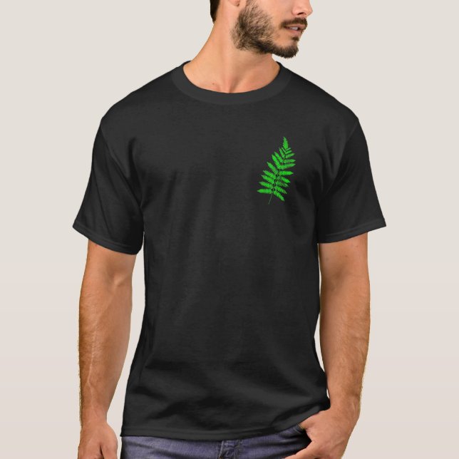 Gröna ormbunksblad   Jag älskar naturen   Trädgård T Shirt (Framsida)