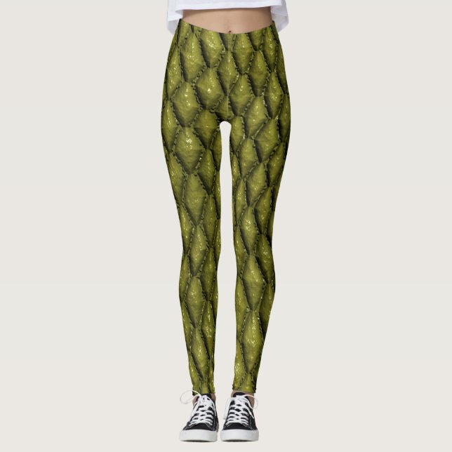 Gröna ormfjäll leggings (Framsida)