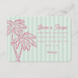 Gröna Palm Springs Pastell Beach Dela receptkort Tilläggskort