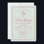 Gröna Palm Springs Pastell Strand Sjungmöfest Inbjudningar<br><div class="desc">Möt mig i palmerna! Vår Palm Springs Party-kollektion är en drömsk blandning av vintage beach cabana-charm och pastellperfektion. Med mjuka ränder, luftiga palmer och en touch av retroglam, för denna kollektion magin av en soldränkt semester till din fest. Oavsett om du är värd för en möhippa, bröllopsfest eller födelsedagssoaré, kommer...</div>