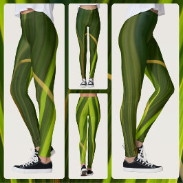 Gröna palmblad Naturligt tropiskt abstrakt Leggings