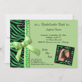 Gröna pärlor och Zebra ränder av kalk Inbjudningar