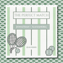 Gröna Perfekta Match Tenniskoppel Bröllopsdusch