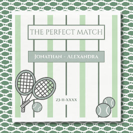 Gröna Perfekta Match Tenniskoppel Bröllopsdusch Pappersservett