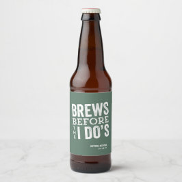 Gröna personliga bryllupsetiketter med texten 'Öl  Ölflaska Etikett