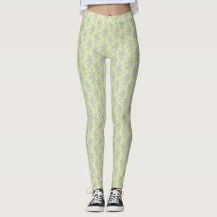 Gröna pilbladsmönstrade leggings
