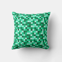 Gröna Pixels Minecraft Inspirerad Tryckt Kuddthrow Kudde