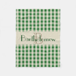 Gröna pojkar för namn för Monogram för Fleecefilt