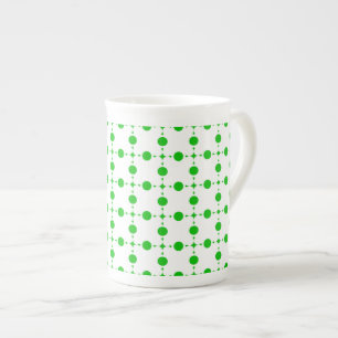 Gröna prickar, prickmönster, prickar, prickigt benporslin mugg