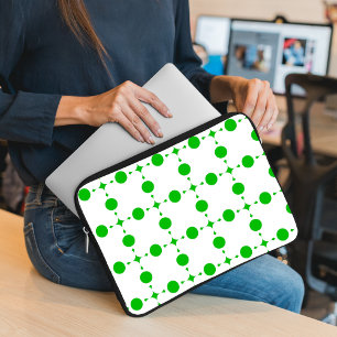 Gröna prickar, prickmönster, prickar, prickigt laptop fodral