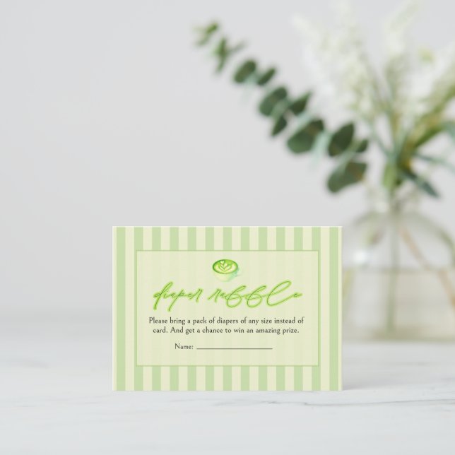 Gröna Ränder Båge  Matcha  Blöja Lotteri Tilläggskort (Stående Fram)