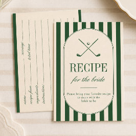 Gröna Ränder Bröllopsdusch Receptkort Tilläggskort