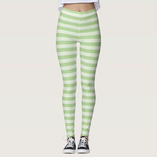 Gröna Ränder Leggings (Framsida)