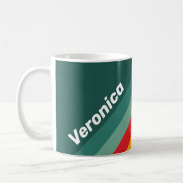 Gröna Ränder med Namn Kaffemugg