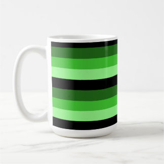 Gröna Ränder med Svart Kaffemugg